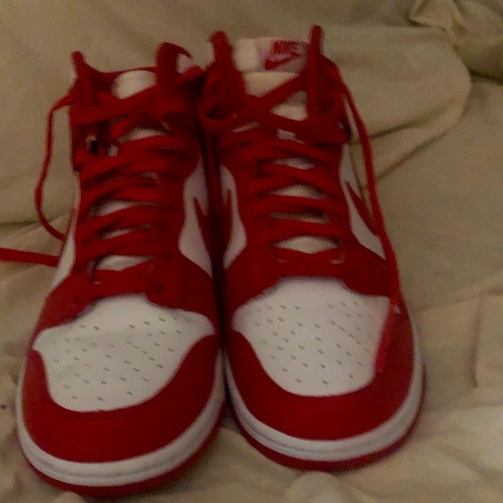 Nike Red and White Athletic Sneakers